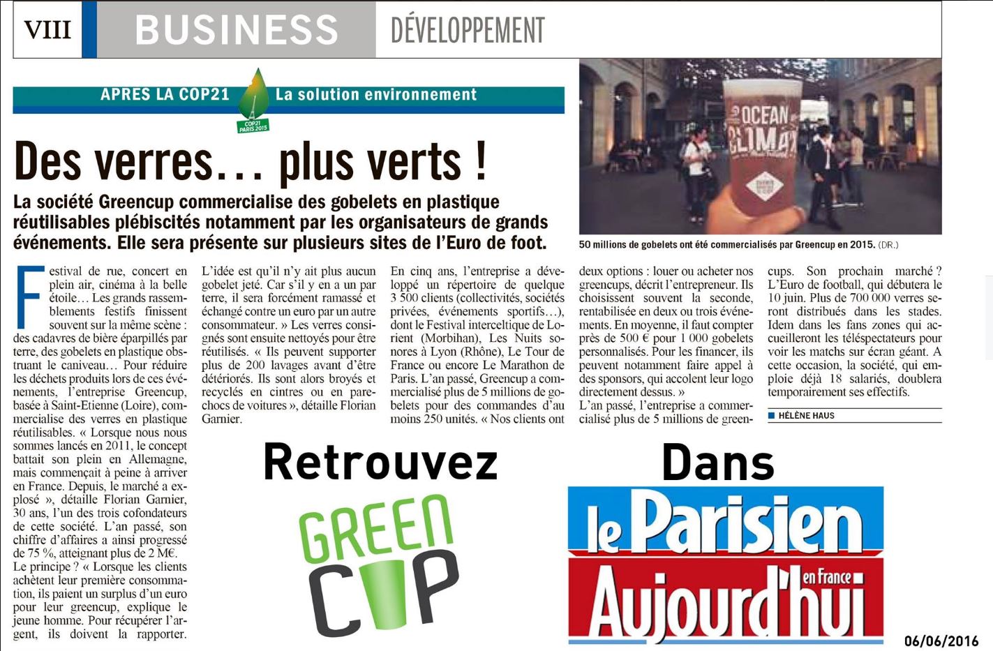 Business développement Greencup